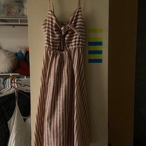 Red and White A-line Dress